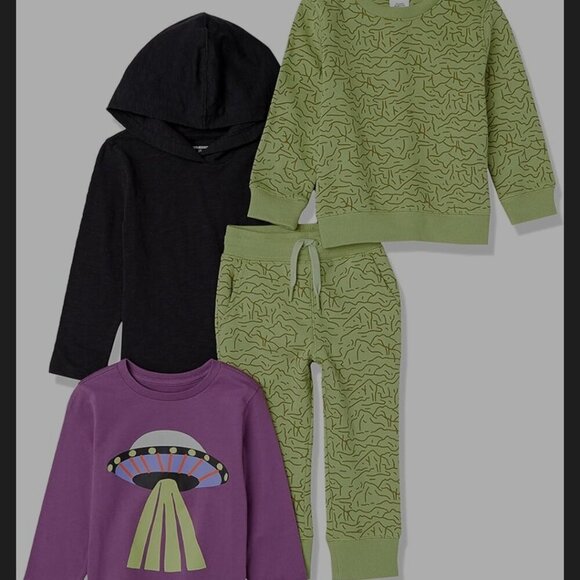 🔥3/$42 w FREE SHIPPING🔥 NWOT Boys Long-Sleeve Outfit Set, pack of 4. - Picture 1 of 8